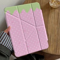 Coque de protection plate pour iPad Pro, motif vague de fraises, séparation latérale par aspiration, anti-flexion, 10e génération, 13 pouces