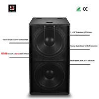 Subwoofer passif double 18 pouces 1600W RMS 3200W de crête 4 Ohm 99dB 133dB SPL 32Hz 350Hz pour concerts, tournées et location