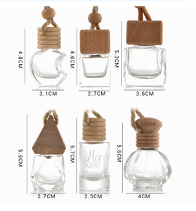 5ml 6ml 8ml 10ml Tapa de madera Vidrio vacío Coche Colgante Perfume Botella Difusor con sello de corona - Product Image 4