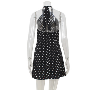 L1415 - Abito Estivo 2026 alla Moda con Scollo all'Americana <span class=keywords><strong>a</strong></span> <span class=keywords><strong>Pois</strong></span> Senza Maniche Mini Sexy da Donna - Product Image 5