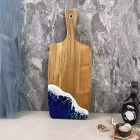 Nouveaux gadgets de cuisine 2026 : Planche à découper en résine et bois, pratique et unique, avec poignée confortable pour accessoires de couteaux de cuisine