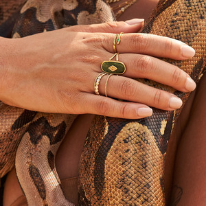 Anillo Geométrico Cuadrangular de Acero Inoxidable con Bisel de Piedra Natural, Joyería de Moda Unisex, Regalo - Product Image 4