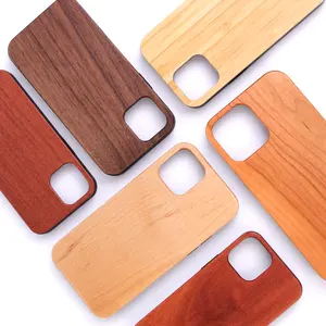 Customize Engraved Wood Phone Case for iPhone 15 Pro Max Mobile Phone Case for iPhone 14