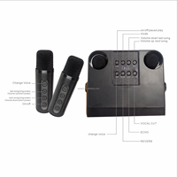 Enceinte Karaoké avec 2 micros et Bluetooth, Système Home Videoke, Enceinte Videoke à double microphone, Mini Enceinte Portable Bluetooth pour Fêtes 836