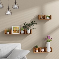 Étagère murale en bois nordique de haute qualité étagère murale en rotin étagère murale décorative en rotin en bois étagères en rotin
