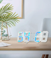 2026 RGB 3D LED Art Deco Design Wand- und Tischuhr mit Einstellbarer Helligkeit 10-Zoll-Display Digitaler Wecker Wohndekor