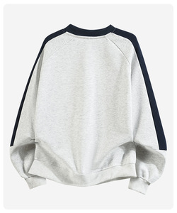 Men Custom <b>Sweatshirt</b> Heavy Weight Pullover <b>Long</b> Sleeve Cotton Stripe Crew Neck High Quality Streetwear Hoodie - Product Image 5