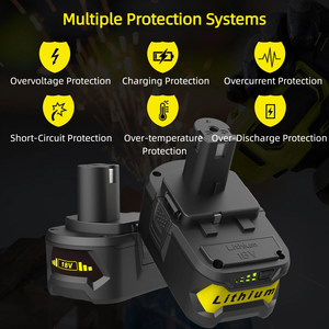 Paquete de baterías de litio Victpower 18V-6.0Ah para herramientas eléctricas RYO-BI con indicador de nivel de carga; Cargador de alto rendimiento original. - Product Image 6
