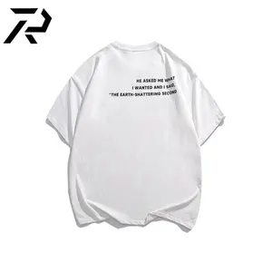 Toptan yüksek kaliteli erkek boş % 100% pamuk tshirt baskı özel düz t-shirt Logo baskılı siyah t shirt