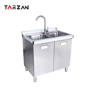 201/304 di fabbrica in acciaio inox attrezzature da cucina commerciale cucina armadio moderno con rubinetto 3 porte armadi da cucina - Product Image 4