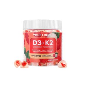 OEM/ODM فيتامين D3 K2 Gummies خالي من السكر-مكمل فيتامين نباتي K2 D3 لصحة العظام والجهاز المناعي - Product Image 1