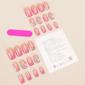 เล็บขายดียุโรปอเมริกันพร้อมเพชรประกายและดอกไม้, เคล็ดลับการทำเล็บฝรั่งเศส, เล็บสวมใส่ข้ามพรมแดน - Product Image 3