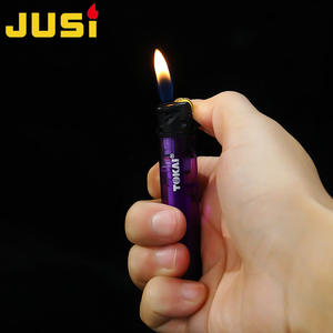 Briquet à flamme ouverte JUSI avec meule, transparent, anti-explosion, haute qualité, créatif, à poulie, pour usage domestique - Product Image 4