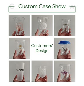 Gobelets en plastique PET transparents personnalisés avec logo, 16/18 oz, 98 mm, avec couvercles, pour café glacé, jus, <span class=keywords><strong>boba</strong></span>, boissons froides - Product Image 3