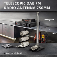 SIGNALWELL SW-TR-150 1 ensemble d'adaptateurs d'antenne radio DAB FM télescopiques, système mini-récepteur HiFi AV, longueur d'antenne 750 mm, 7 sections