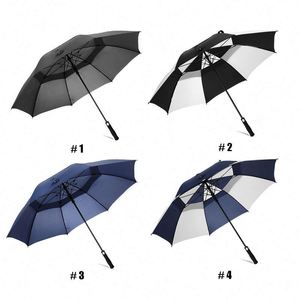 Promotional Gift Manual Adults Double Layer Golf <b>Umbrella</b> Pongee UV Resistant 97cm Open Diameter Extra <b>Large</b> Straight Handle - Product Image 2