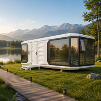 Casa Capsula Spaziale di Alta Gamma, Casa Anti-freddo per Glamping Hotel con Bagno e Camere da Letto, Casa Container Prefabbricata Mobile