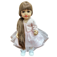 Muñecas de moda de vinilo realista de 16 pulgadas para niños, juguete para jugar DIY, pelo grueso, ojos grandes, regalo de cumpleaños, muñeca Reborn realista