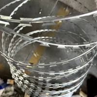 Fil barbelé CHONGXIN CX-00032 en bobine, en fer galvanisé et recouvert de PVC, couleur argent, certifié ISO 9001, haute sécurité pour zones agricoles, simple brin