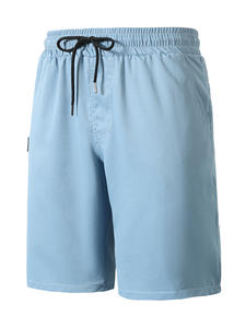 Pantalones cortos deportivos de playa de verano, pantalones cortos teñidos lisos antiarrugas de cintura alta de tela tejida informal para hombres - Product Image 2