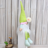 Étagère de pâques faite à la main, fleur Festive Gonk suédoise fluorescente verte longue jambe tricotée en peluche de Gnomes de printemps