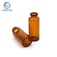 Flacon en verre tubulaire ambré de 20 ml, flacon en verre pour lyophilisation pharmaceutique, pour l'emballage primaire vétérinaire et pharmaceutique