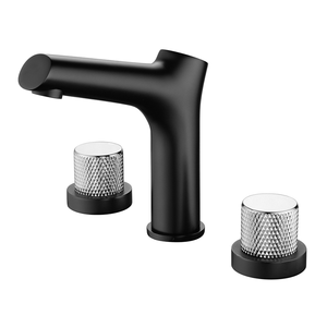 Bagno nero e rosa oro di lusso rubinetto acqua 3 fori lavabo miscelatore - Product Image 2