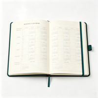 Agenda personnalisé 2028, couverture rigide en tissu lin, agenda avec bande élastique, dorure à chaud