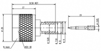 Connecteur mâle LWMC à sertir pour câble LMR300 et câble de 7 mm jusqu'à 6 GHz, VSWR 1,20 max.