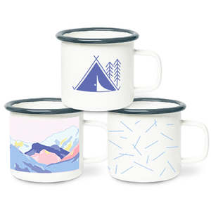 Mini taza de metal esmaltada con logotipo para promoción, taza de acero inoxidable de 12oz, 14oz, 16oz, verde, blanco, azul, para acampar y café, personalizada - Product Image 5