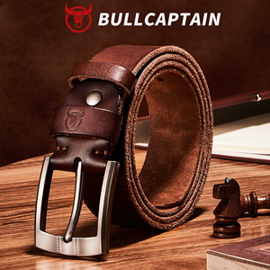 เข็มขัดหนังแท้ BULLCAPTAIN สำหรับผู้ชาย แบบคาวบอย หัวเข็มขัดคุณภาพสูง แบรนด์หรู สไตล์วินเทจ สำหรับใส่กับกางเกงยีนส์ - Product Image 1