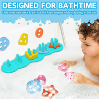 Mainan mandi bayi silikon untuk balita, mainan bak mandi anak-anak, mainan aktivitas Fidget sensor untuk balita laki-laki dan perempuan