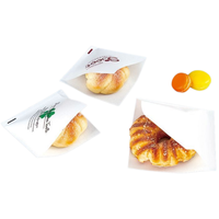 Emballages personnalisés pour sandwichs au beignets, sacs en papier kraft double ouverture résistants à la graisse pour collations, supports pour beignets, sacs en papier pour croissants