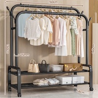 Porte-manteau et porte-sacs mobile en métal, design branche, présentoir pop pour séchage sur balcon