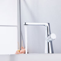 Robinet de lavabo en laiton à eau chaude et froide, style nordique simple, personnalisable, poignée ronde, robinet de lavabo de salle de bain pour la maison