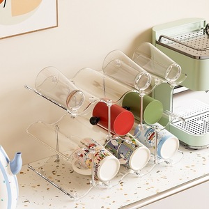 Cup Storage Rack Wave Shaped Multi Tier Desktop Organizer For Water Bottles Mugs Coffee <b>Tea</b> Holders Flexible Design - Product Image 3