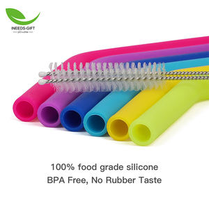 Accesorios de silicona reutilizables portátiles, pajitas de té de burbujas gratis para <span class=keywords><strong>B</strong></span>, pajitas portátiles de silicona para beber gratis - Product Image 6