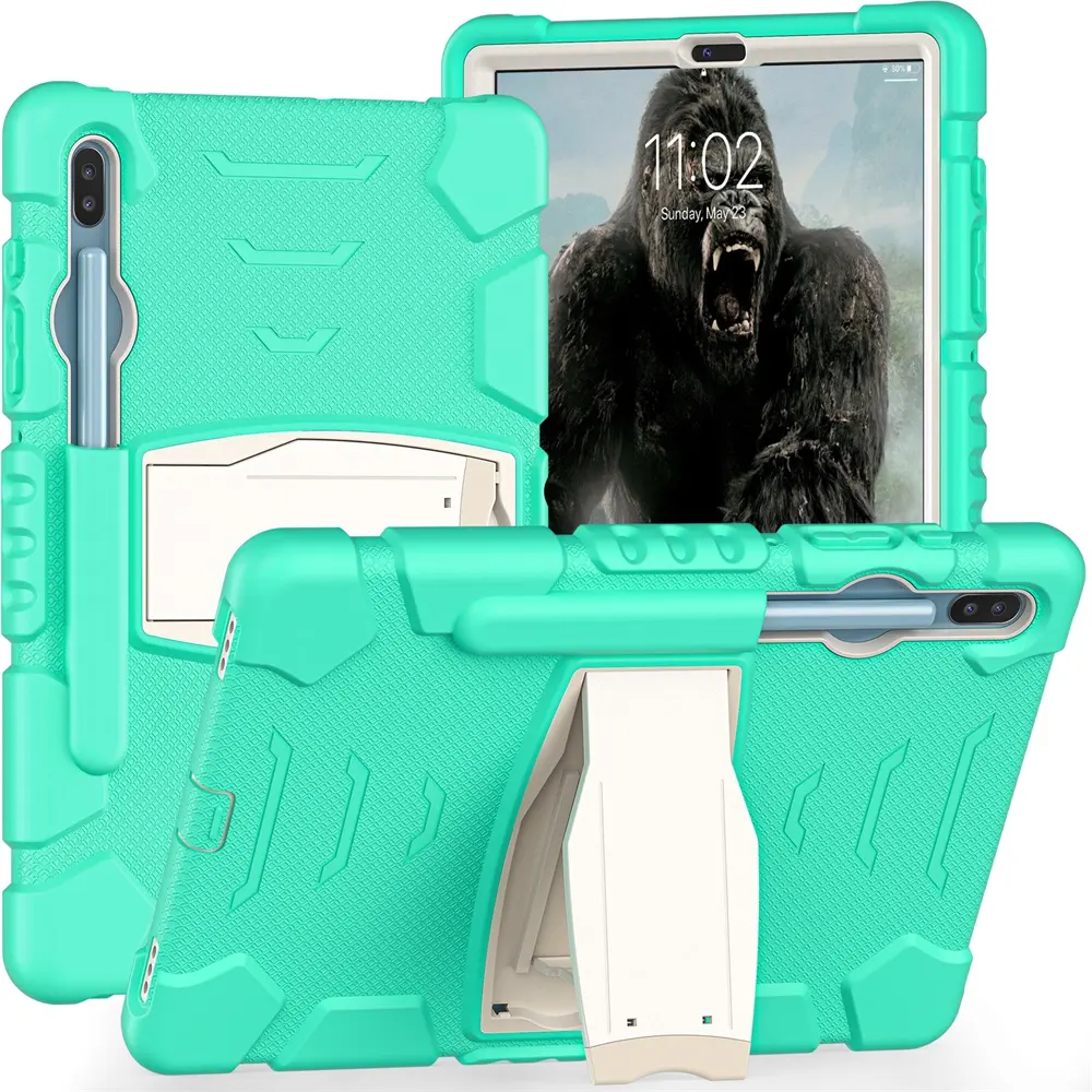 Tough bumper silicone shock wave stand case for Samsung Tab S6 10.5 T860 strengthen cover