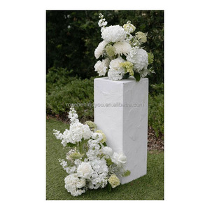 Centrotavola Floreale per Matrimoni, Decorazione con Rose Artificiali Bianche e Fiori di Gypsophila, Vendita all'Ingrosso - Product Image 3