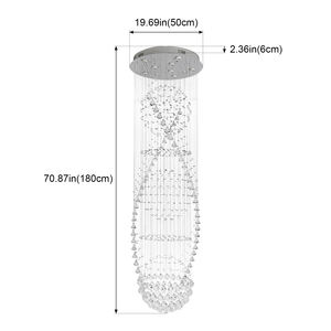 आधुनिक क्रिस्टल सीलिंग लैंप डिवाइस होटल विला डबल स्पाइरल क्रिस्टल चंदेलियर लाइट - Product Image 2