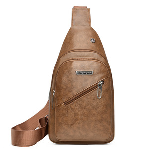 Bolso de pecho de <span class=keywords><strong>cuero</strong></span> para hombre, bandolera informal Vintage para el trabajo, bolsos laterales hechos a mano para hombre, bandolera de viaje - Product Image 5