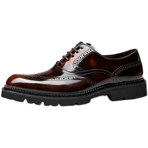 Chaussures basses pour hommes en cuir véritable, style britannique, haut de gamme, formelles, imperméables, respirantes, à lacets, imprimés animaliers, tendance - Product Image 5