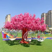 Chaise suspendue moderne de haute qualité en forme d'arbre artificiel, pour jardin intérieur/extérieur, à fleurs de cerisier, pour plus de 10 passagers, pour centre commercial
