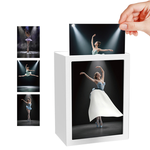 Support de boîte à mouchoirs en plastique créatif avec cadre photo LED Glam Design Distributeur pratique  Usine brevetée en gros - Product Image 2