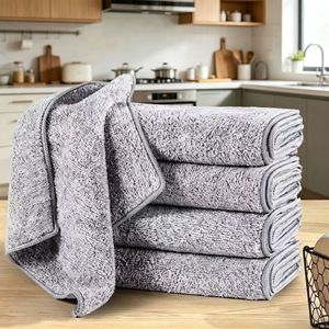 Kitchen Cleaning Cloth Bamboo Charcoal Fiber 30x30cm Lint Free Absorbent Dishcloth For Pots And Pans - Product Image 1