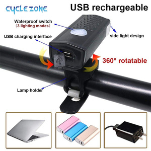Feux avant de <span class=keywords><strong>VTT</strong></span> <span class=keywords><strong>LED</strong></span> USB rechargeable étanche phare de vélo de montagne voyant d'avertissement de sécurité de vélo - Product Image 3