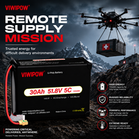 Viwipow Baterai Drone Lithium Ion Semi-Solid State 30000mAh 14S Daya Tahan Lama 30Ah 51.8V 5C 800 Siklus