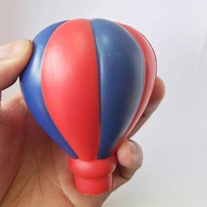 Ballon anti-stress en mousse en forme de montgolfière avec impression de logo personnalisé, jouet souple et compressible pour la promotion - Product Image 1