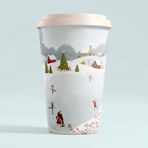 Tazas de café y té de estilo japonés de 16 OZ con estampado de flores de cerezo, a prueba de fugas y biodegradables, lo mejor para Matcha, Espresso - Product Image 2