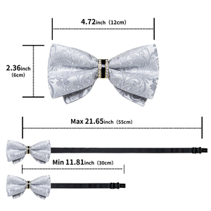 Set di <span class=keywords><strong>Papillon</strong></span> Formale <span class=keywords><strong>da</strong></span> <span class=keywords><strong>Uomo</strong></span> con Fazzoletto <span class=keywords><strong>da</strong></span> Taschino e Gemelli - Poliestere con Motivi Multipli per Matrimoni, Feste ed Eventi Speciali - Product Image 4